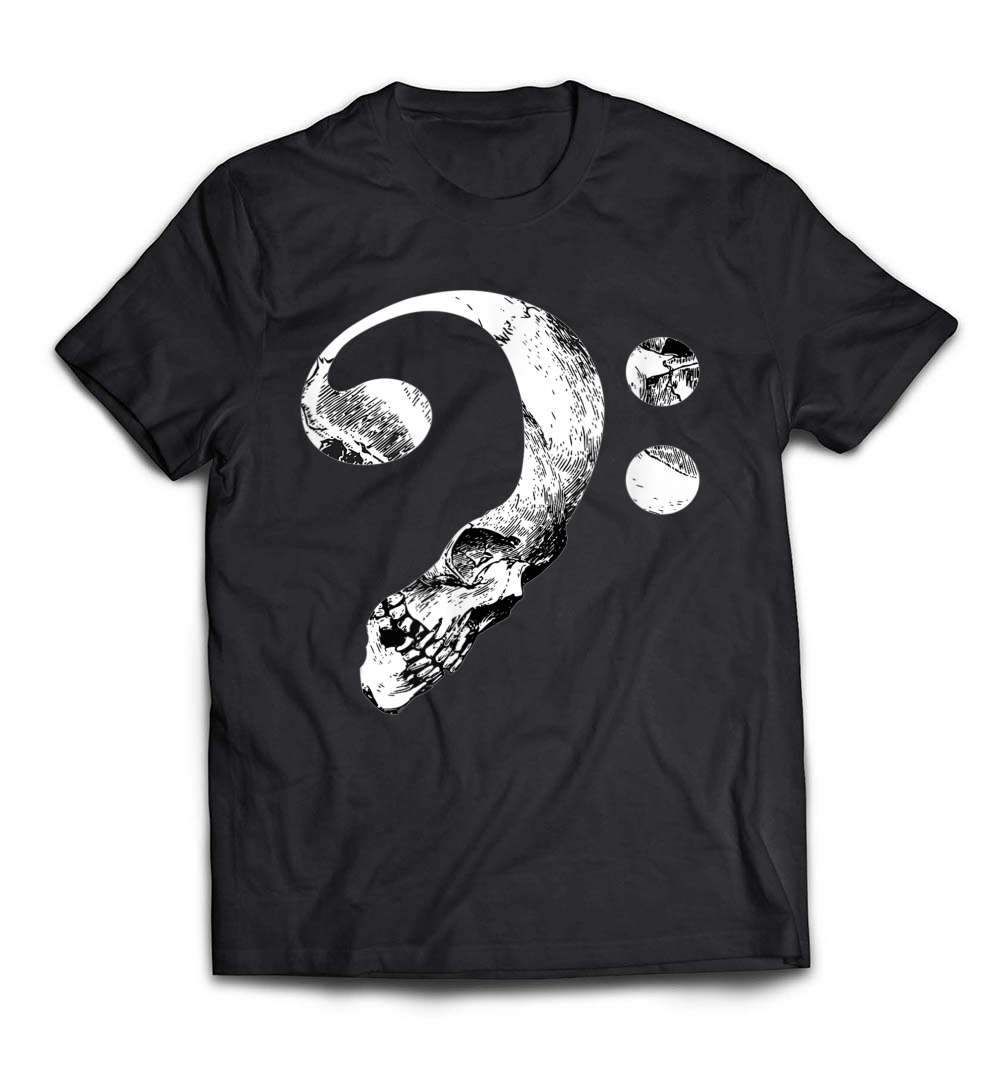 Cool Skull Bass Clef Bass Player Musician Music Lover T-Shirt: Celebrate Your Musical Passion